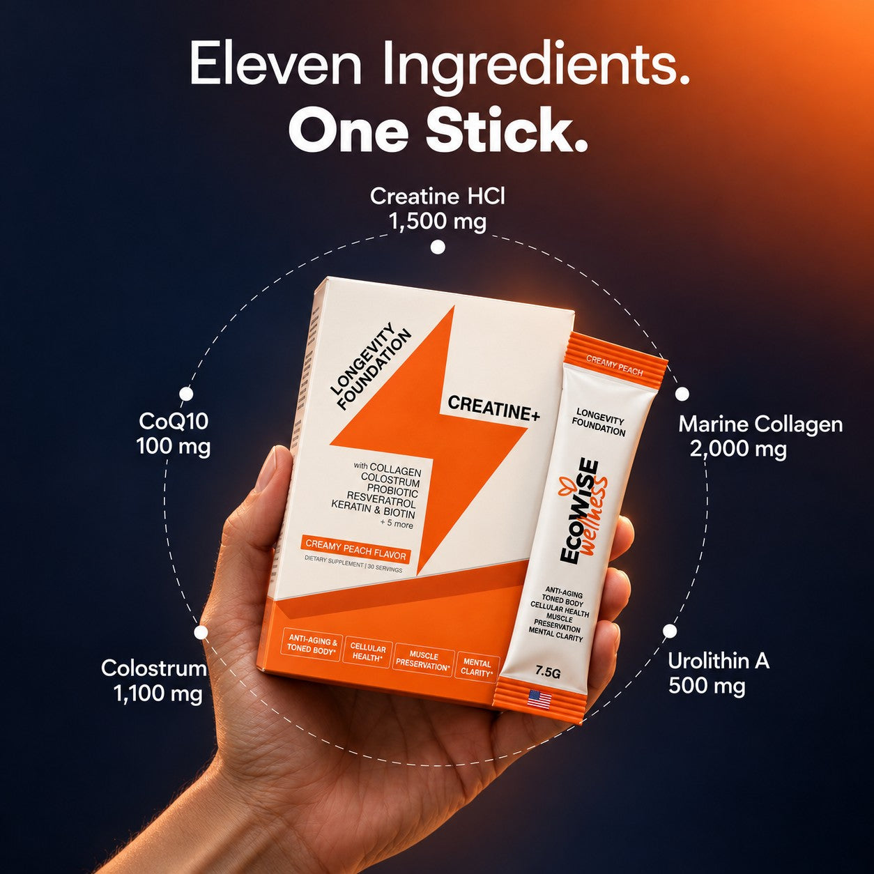 Creamy Peach — Eleven ingredients, one stick