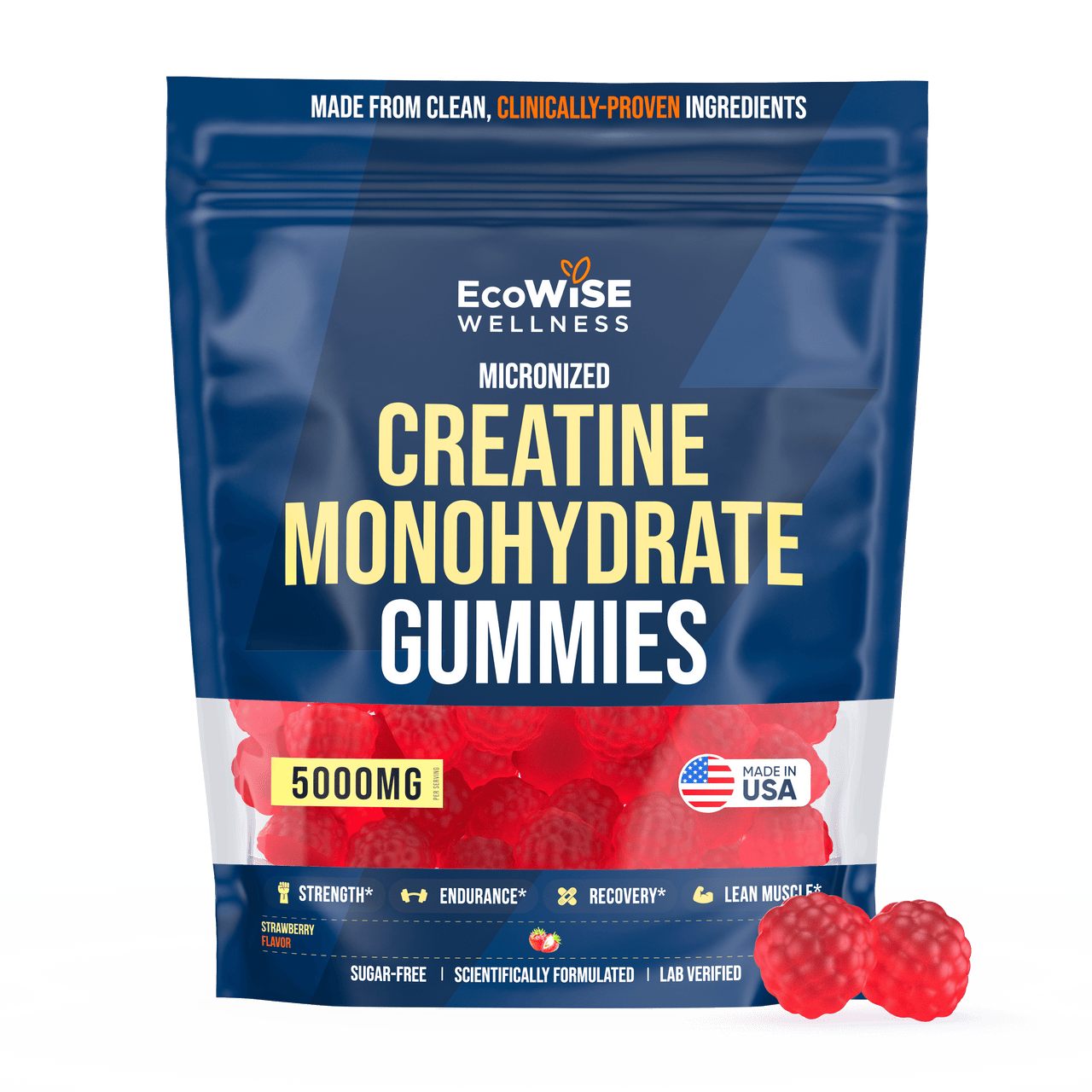 Ecowise Micronized Creatine Monohydrate Gummies Pouch Em