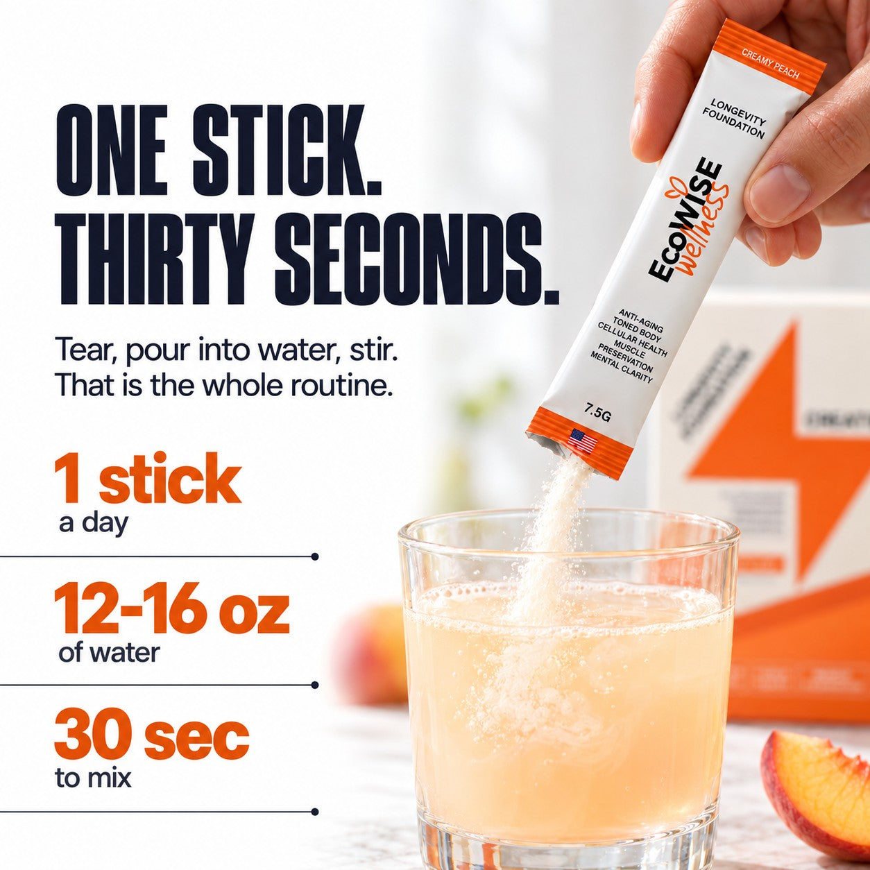 Creamy Peach — One stick, thirty seconds